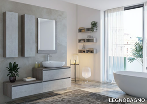 URBAN COMPONIBILE 07 - Sectional wall-mounted vanity unit with cabinets _ LEGNOBAGNO