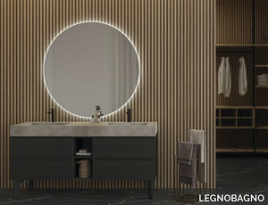 FREEDOM FL05 - Double wooden vanity unit with mirror _ LEGNOBAGNO