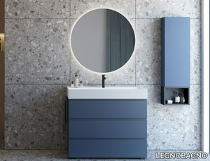 FREEDOM FL11 - Floor-standing wooden vanity unit with integrated washbasin _ LEGNOBAGNO