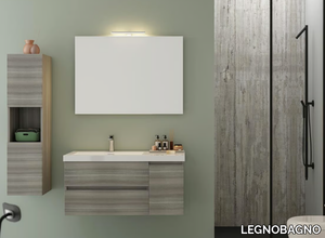 LINE 01 - Wall-mounted vanity unit with doors with drawers _ LEGNOBAGNO