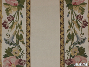 TASSINARI & CHATEL - MARLY BORDURE - Embroidered silk fabric with floral pattern _ LELIEVRE