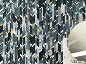 MARQUETERIE - Geometric nonwoven wallpaper _ LELIEVRE