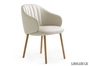 LXR23 - Leather chair with armrests _ LEOLUX LX