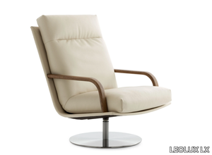 LXR24 - Swivel leather armchair high-back _ LEOLUX LX