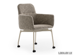 LXR20 - Fabric chair with castors _ LEOLUX LX