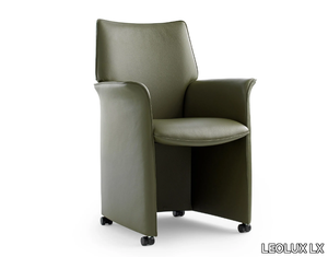 LX380 - Recliner leather chair with castors _ LEOLUX LX