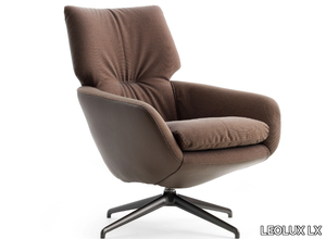 LX694 - Swivel fabric armchair with 4-spoke base _ LEOLUX LX