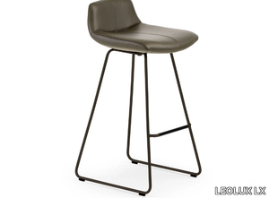 LX659 - Sled base upholstered leather stool _ LEOLUX LX