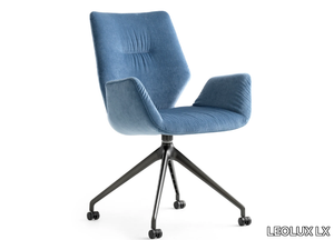 LXR02 - Swivel trestle-based fabric chair with armrests _ LEOLUX LX