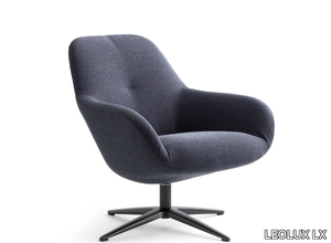 LXR03 - Swivel fabric armchair with 4-spoke base _ LEOLUX LX