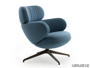 LXR09 - Swivel fabric armchair with armrests with 4-spoke base _ LEOLUX LX