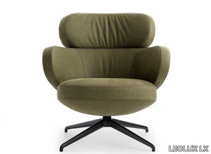 LXR09 - Swivel leather armchair with armrests with 4-spoke base _ LEOLUX LX