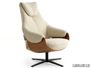 LXR10 - Fabric armchair with headrest with 4-spoke base _ LEOLUX LX