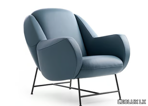 LXR15 - Upholstered leather armchair with armrests _ LEOLUX LX