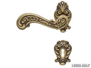 BAROCCO - Baroque brass door handle with lock _ LINEA CALI'