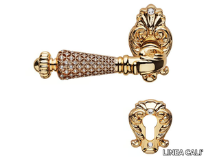 JEWEL - Brass door handle with lock _ LINEA CALI'