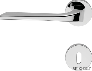 LIVING - Brass door handle on rose _ LINEA CALI'