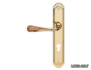 FEELING - Brass door handle on back plate with Swarovski® Crystals _ LINEA CALI'