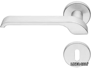 TURBO - Brass door handle with round lock _ LINEA CALI'