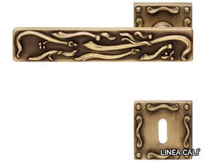 FRIDA - Brass door handle with lock _ LINEA CALI'