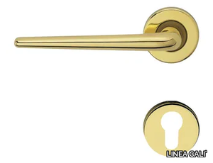 BRIXIA - Classic style brass door handle on rose with lock _ LINEA CALI'