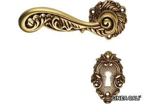 ROCOCÒ - Chromed brass door handle on rose with lock _ LINEA CALI'