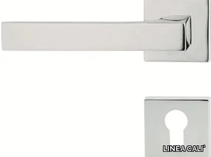 ZEN - Chromed brass door handle on rose with lock _ LINEA CALI'