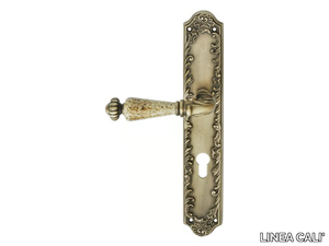 NINFA PORCELLANA - Classic style brass door handle on back plate _ LINEA CALI'