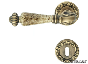 NINFA PORCELLANA - Classic style brass door handle with lock _ LINEA CALI'