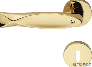 FISH CRYSTAL - Chromed brass door handle with Swarovski® Crystals on rose with lock _ LINEA CALI'