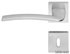 ALA - Chromed brass door handle on rose with lock _ LINEA CALI'