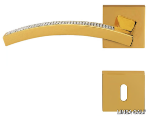 PROFILO MESH - Chromed brass door handle with Swarovski® Crystals with lock _ LINEA CALI'