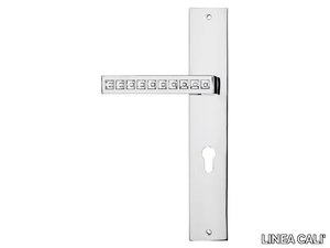 REFLEX - Chromed brass door handle with Swarovski® Crystals on back plate _ LINEA CALI'