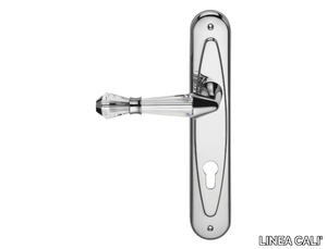 LUCE - Classic style brass door handle with Swarovski® Crystals on back plate _ LINEA CALI'