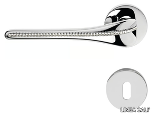 SPIRIT MESH - Contemporary style brass door handle with Swarovski® Crystals on rose with lock _ LINEA CALI'