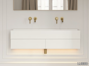 THINN - Double Resin Stone vanity unit with integrated washbasin _ LUSSO