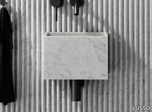 TUCCI - Rectangular wall-mounted Carrara marble handrinse basin _ LUSSO