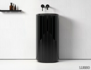 ZURRA - Freestanding round single Resin Stone washbasin _ LUSSO