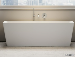 ALBERT - Freestanding rectangular Resin Stone bathtub _ LUSSO