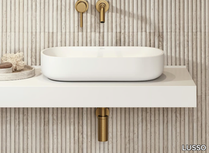 DESIGNO - Countertop oval single Resin Stone washbasin _ LUSSO