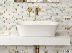 MAYA - Countertop rectangular Resin Stone washbasin _ LUSSO