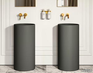 ALINA - Freestanding round Resin Stone washbasin _ LUSSO