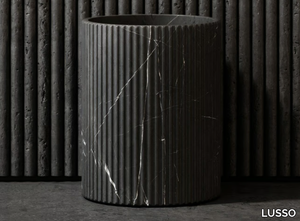 BIJOUX - Pietra Grey marble bathroom waste bin _ LUSSO