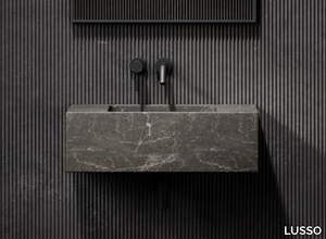 CALLA - Wall-mounted rectangular marble washbasin _ LUSSO