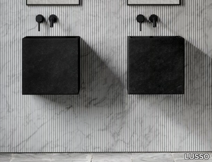 CINO - Wall-mounted single square marble washbasin _ LUSSO