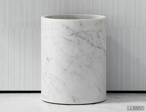 CLICHE - Carrara marble bathroom waste bin _ LUSSO