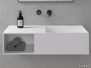 CUBIX - Wall-mounted square Resin Stone washbasin _ LUSSO