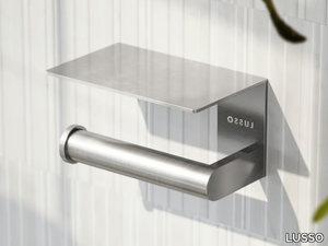 DEKA - Stainless steel toilet roll holder with shelf _ LUSSO