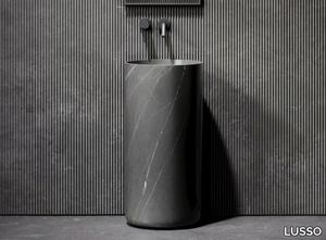 DESIGNO - Freestanding round Pietra Grey marble washbasin _ LUSSO