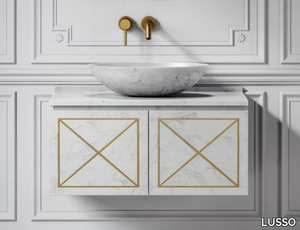 ELEGANCE - Countertop oval single Carrara marble washbasin _ LUSSO